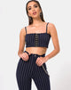 Image of Pin Pants in Marineblau Nadelgestreift