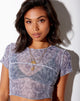 Bild von Pindy Crop Top in Liquid Leopard Grau