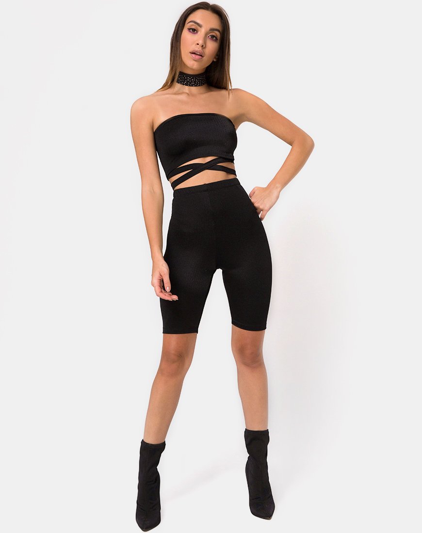 Bild von Dorian Criss Cross Tube Top in Schwarz