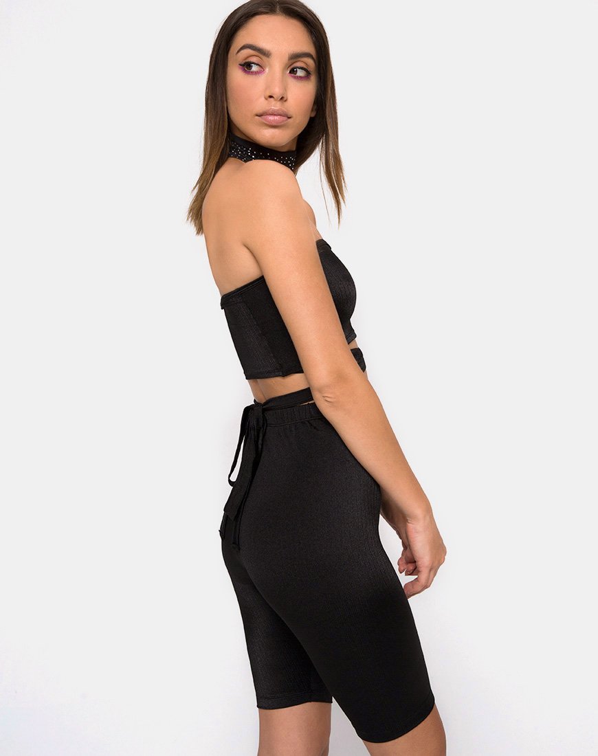 Pinella Hochtaillierte Shorts in Schwarz