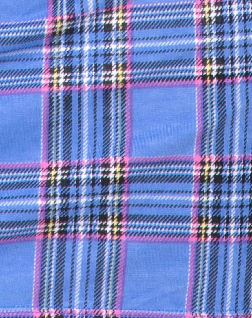 Image of Piper Bodycon Kleid in 90S Karo Blau Rosa