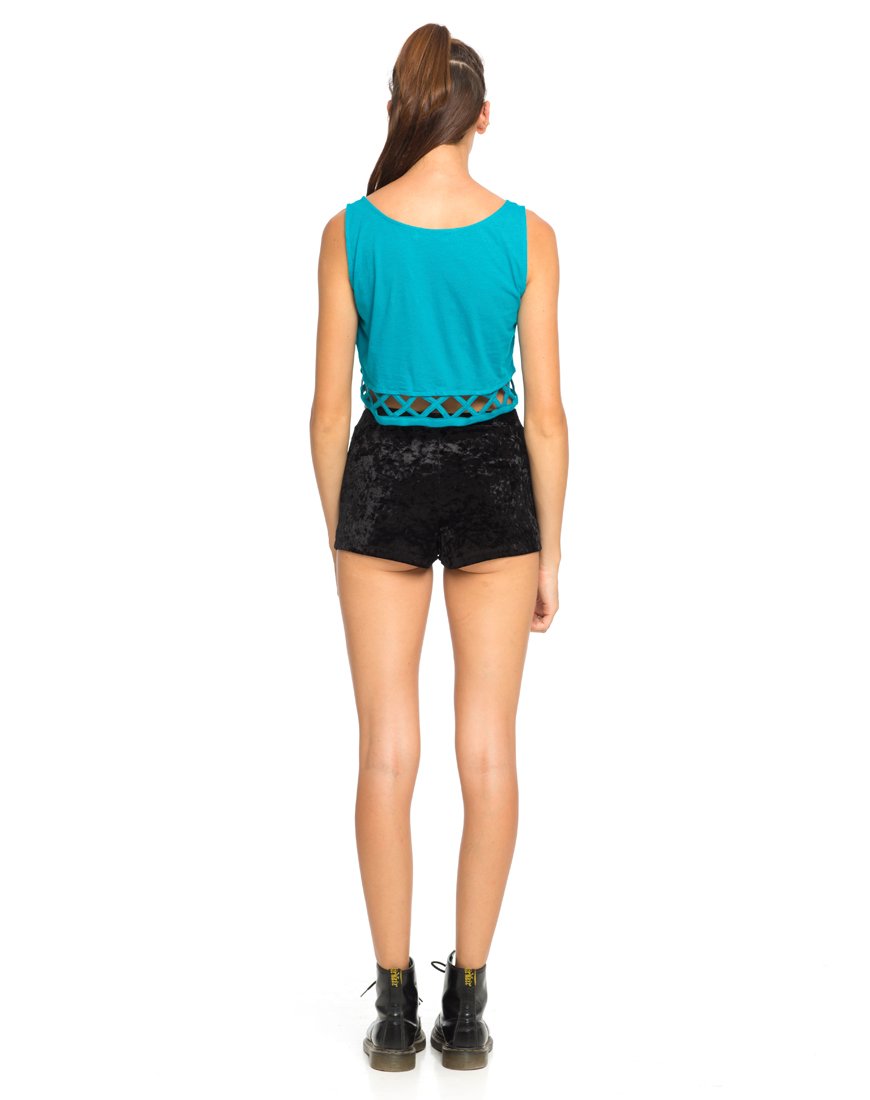 Bild von Motel Zopf Detail Crop Top In Cyan
