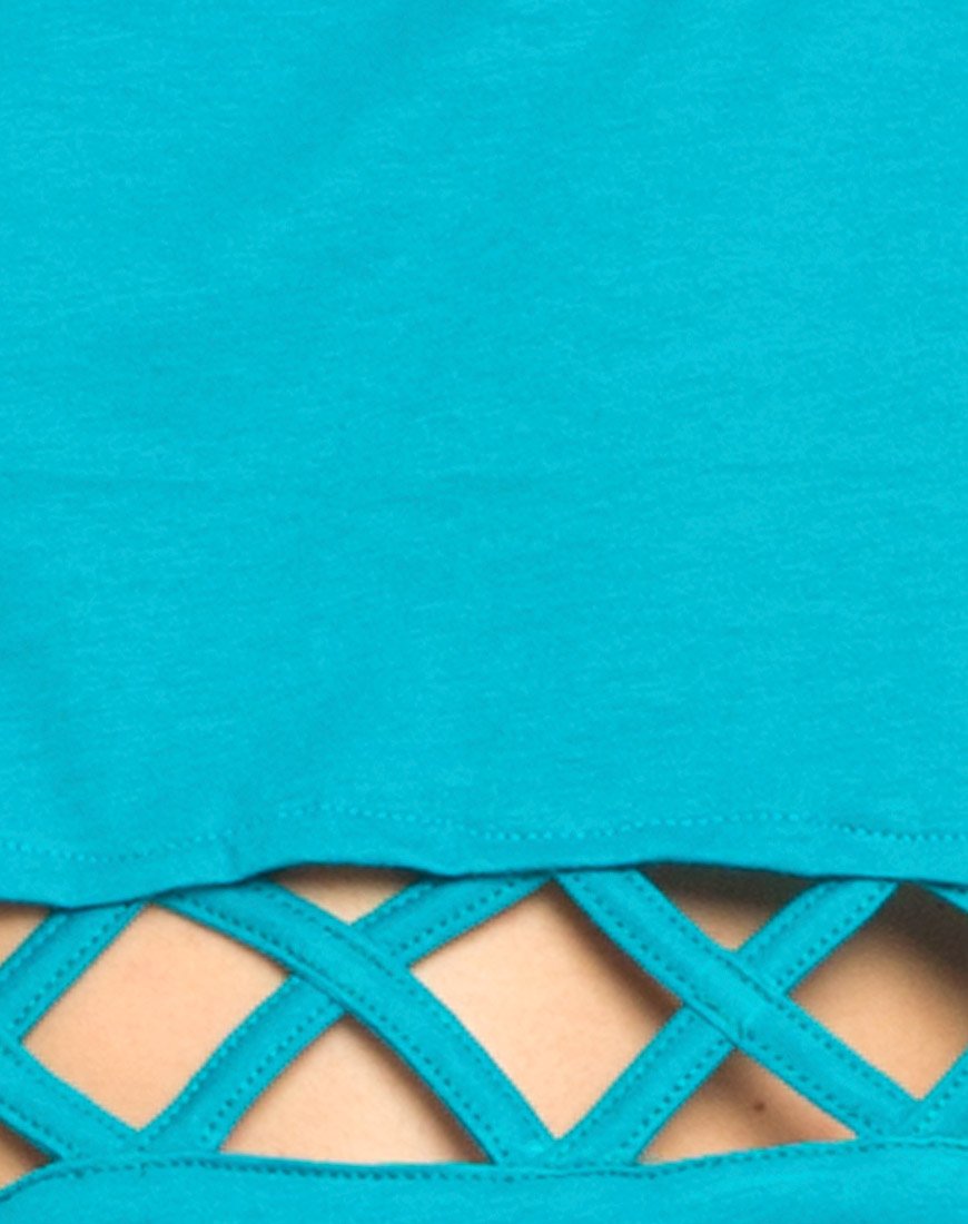 Bild von Motel Zopf Detail Crop Top In Cyan