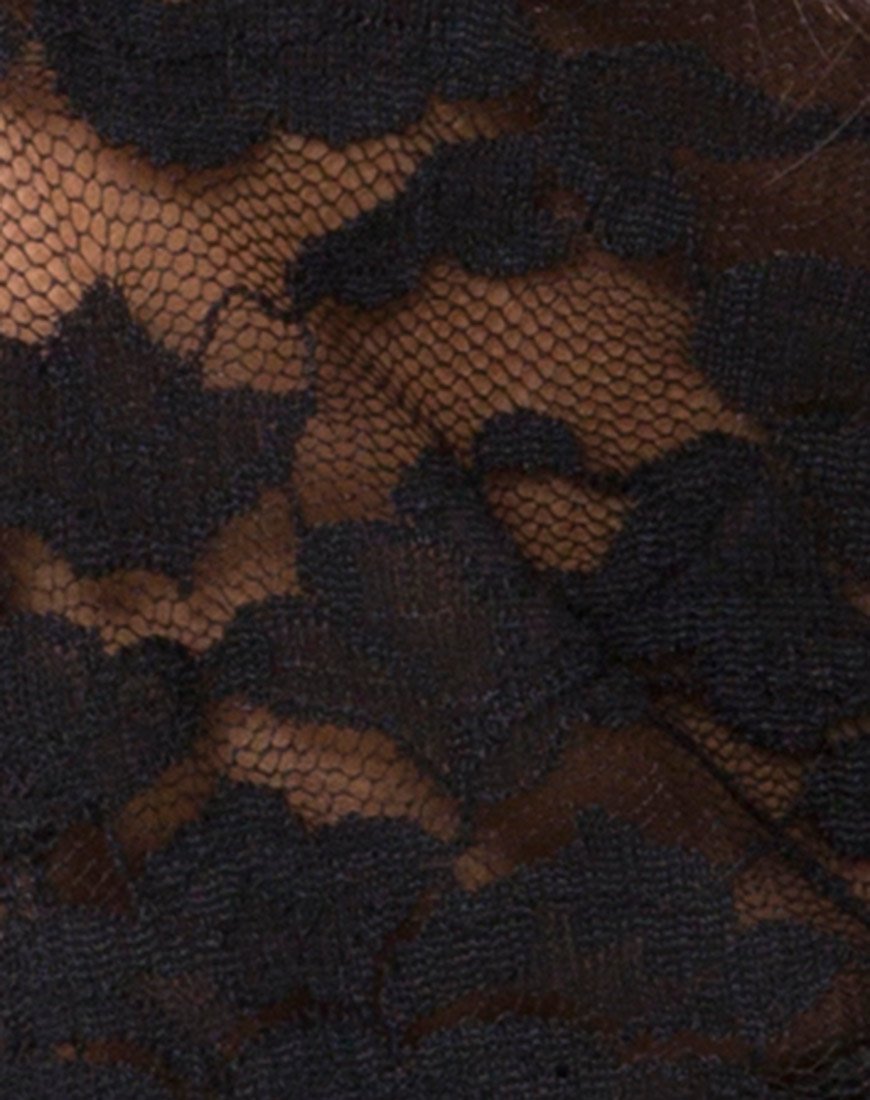 Image of Porque Top aus Spitze Schwarz