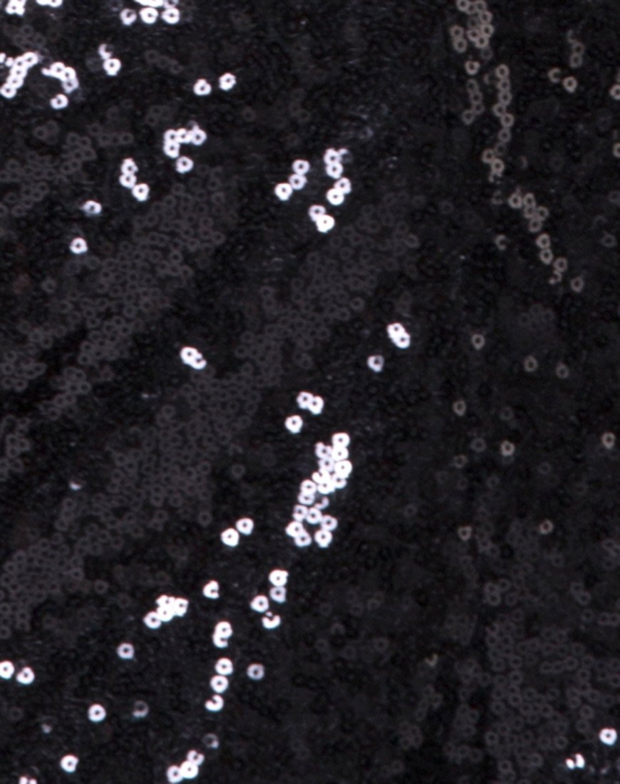 Image of Prager Hose aus Mini-Pailletten Schwarz