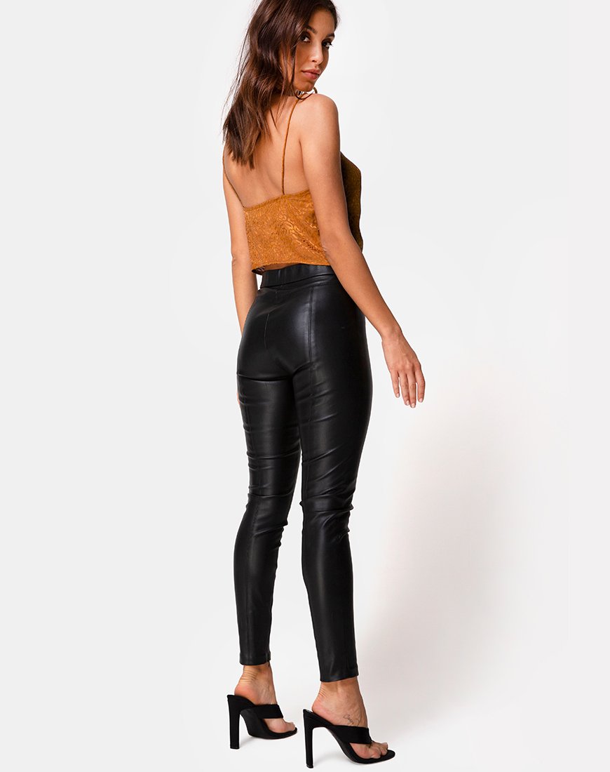 Image of Praha Top in Gold Satin Cheetah