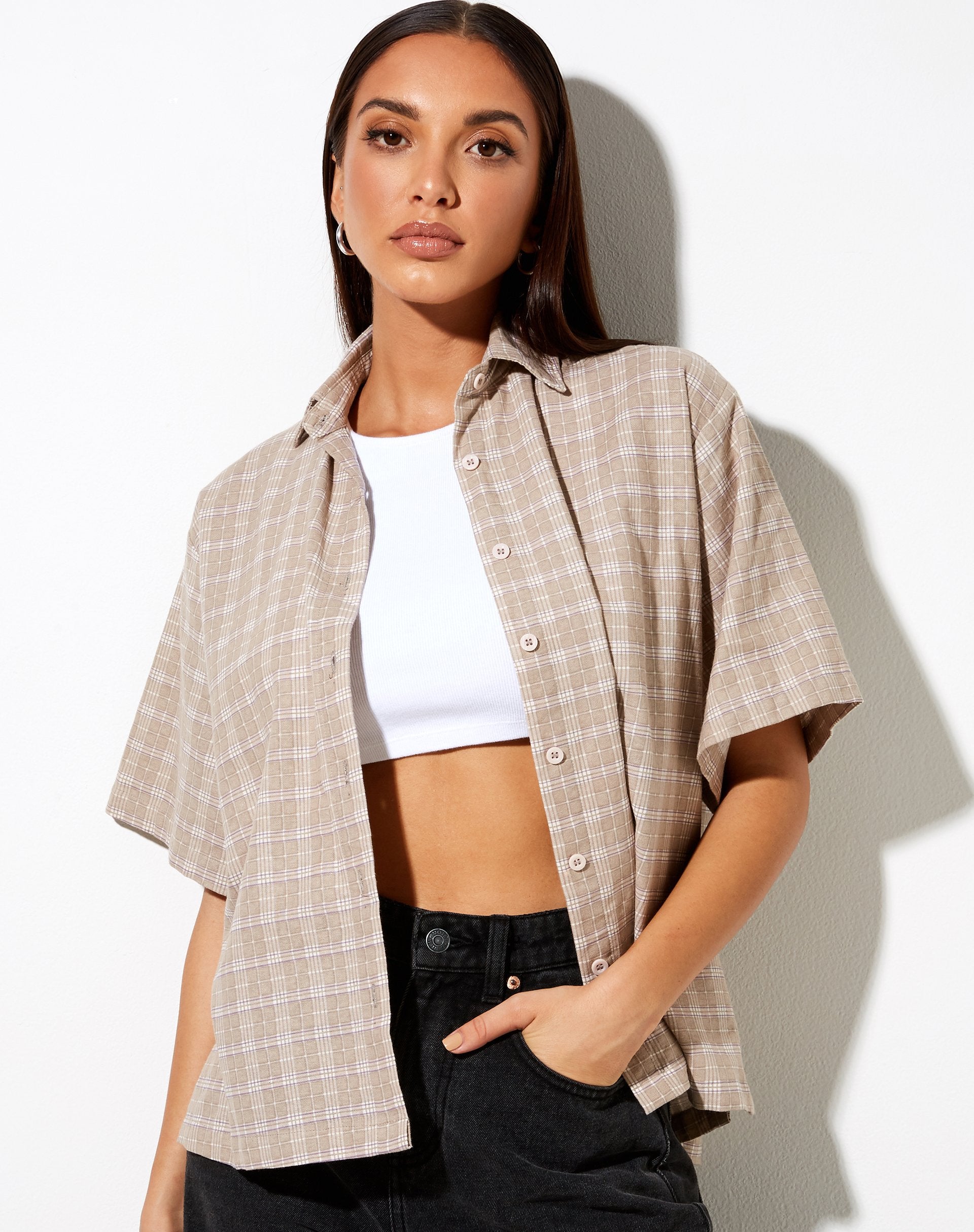 Image von Pride Hemd in Taupe Check