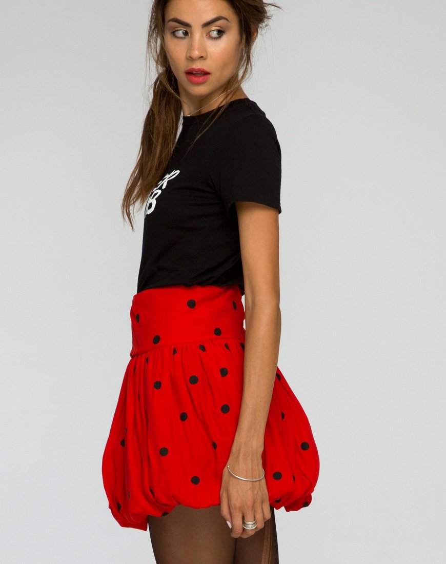 Bild von Puff Ball Rock in Polkadot Rot und Schwarz