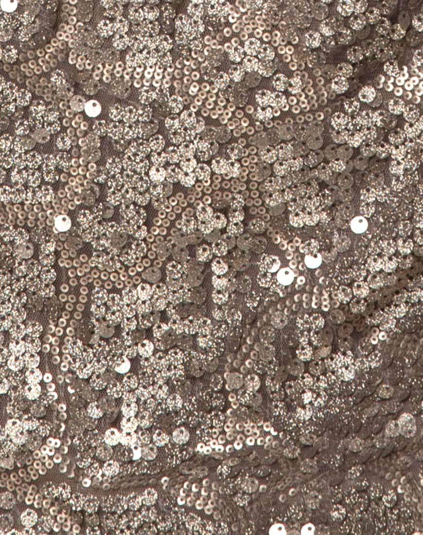 Image of Purpura Kleid aus Glitzerpailletten in Antikgold