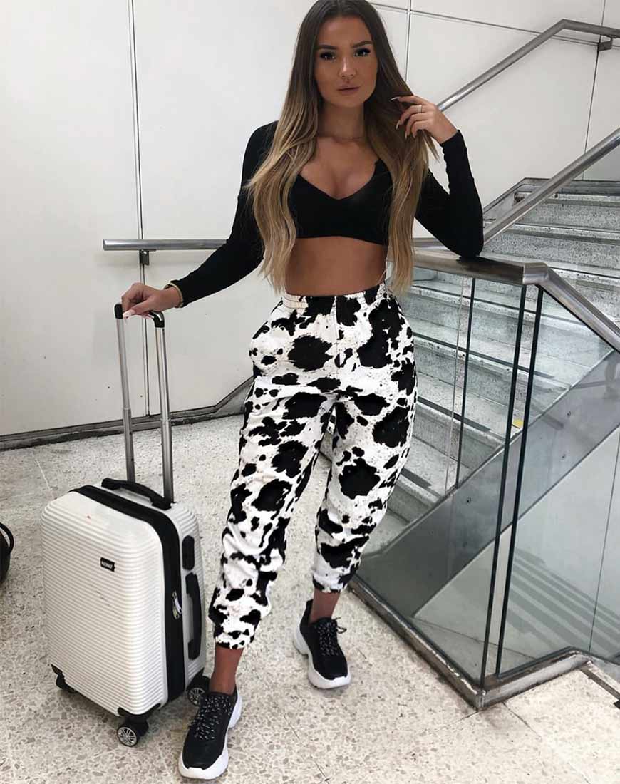 Image of Basta Jogger aus Kuhfell Braun/Weiß