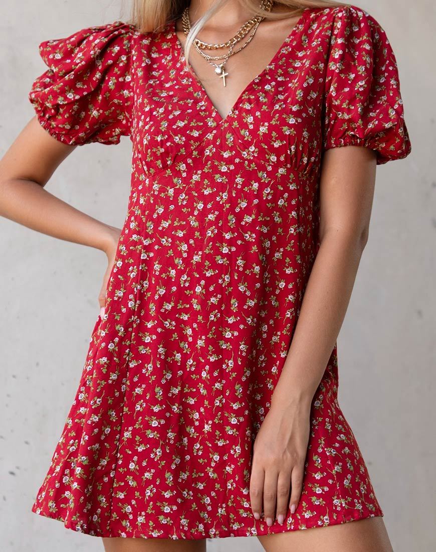 Bild von Elfira Kleid in Falling for You Floral Rot