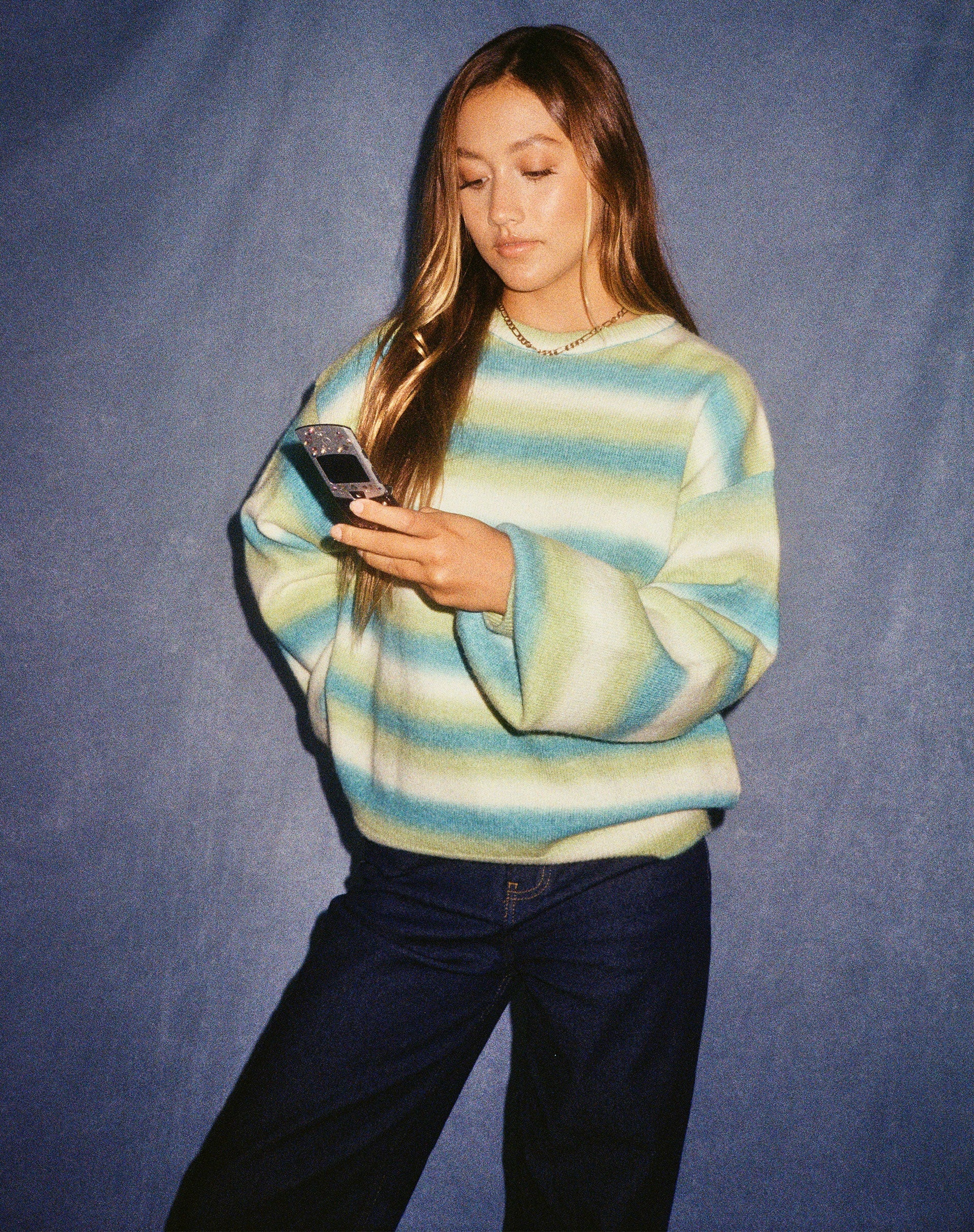 Bild von Ammaria Pullover in Blau Mix Streifen