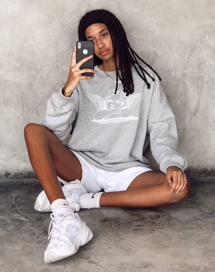 Glo Sweatshirt aus grauem Mergel Angelo
