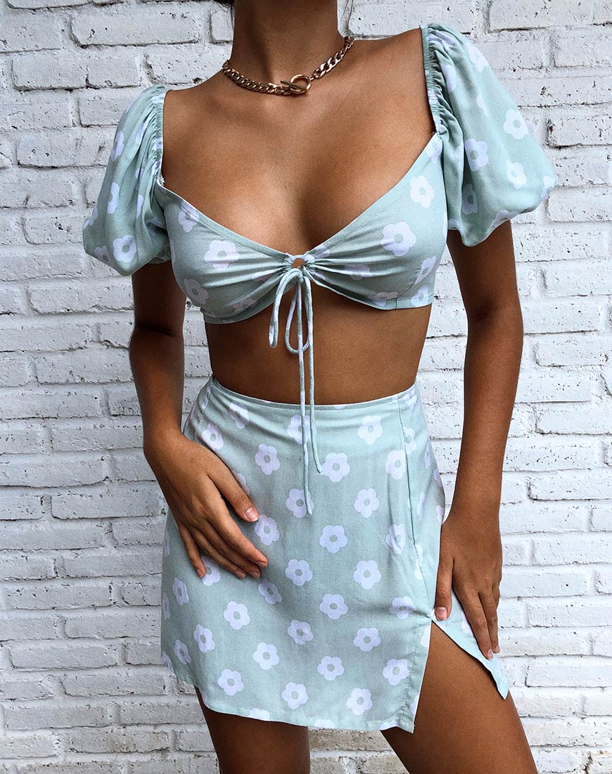 Bild von Chelin Crop Top in Sage Daisy