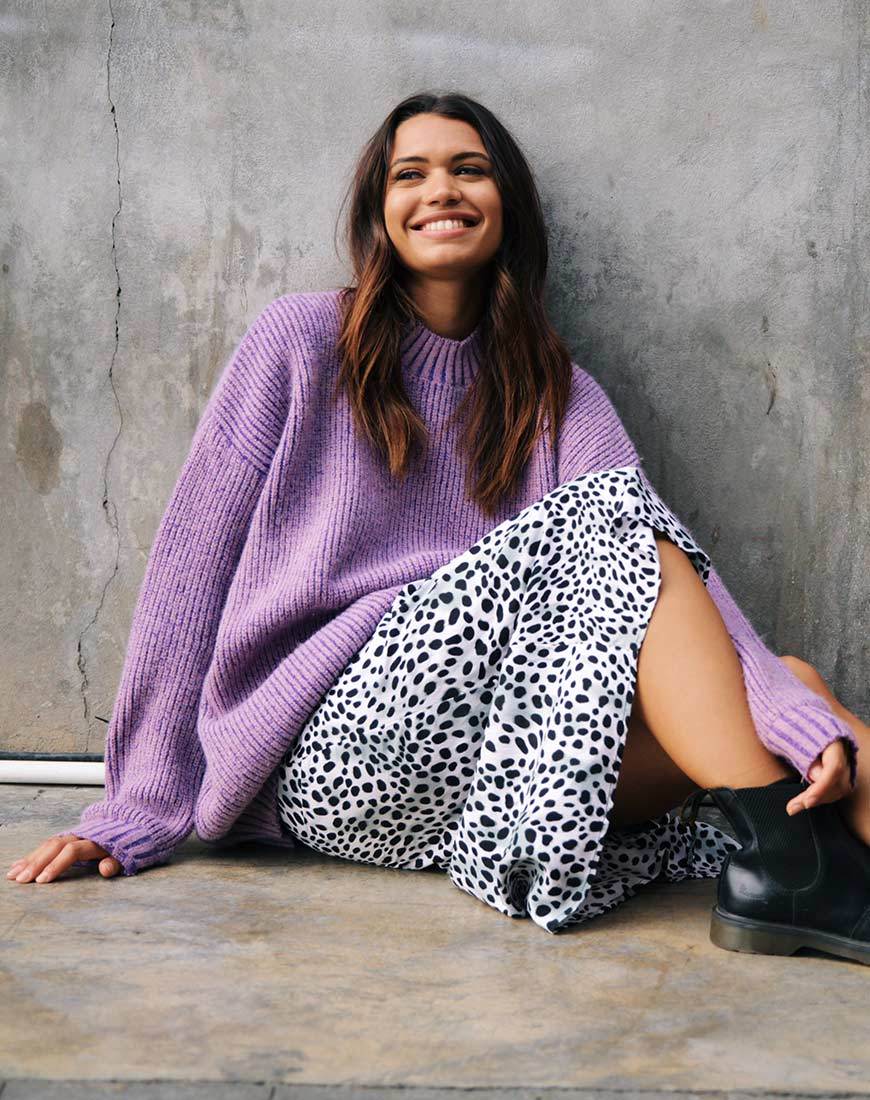Mody Pullover gestrickt in Hellviolett