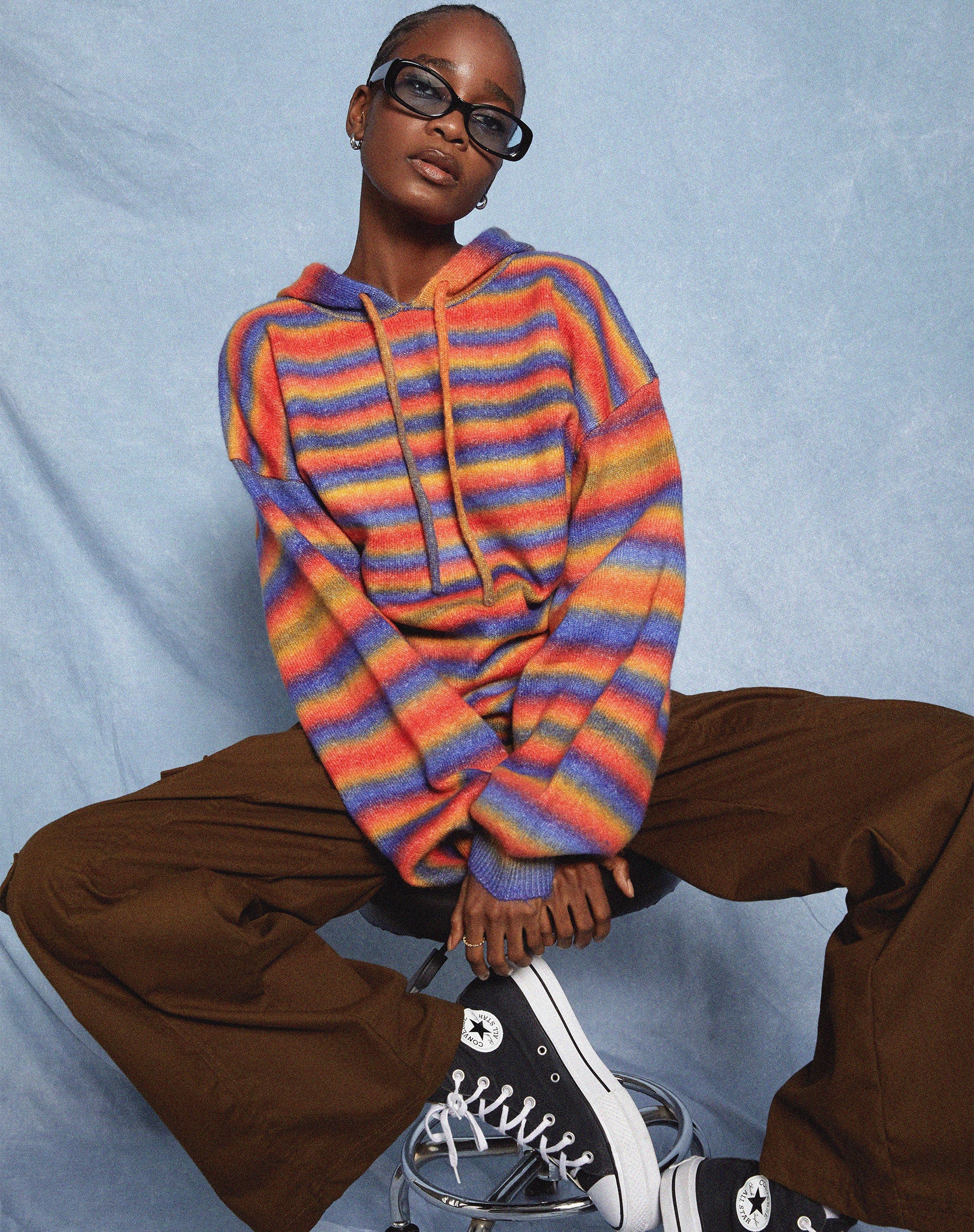 Bild von Ehsan Hoodie in Rot Mix Stripe