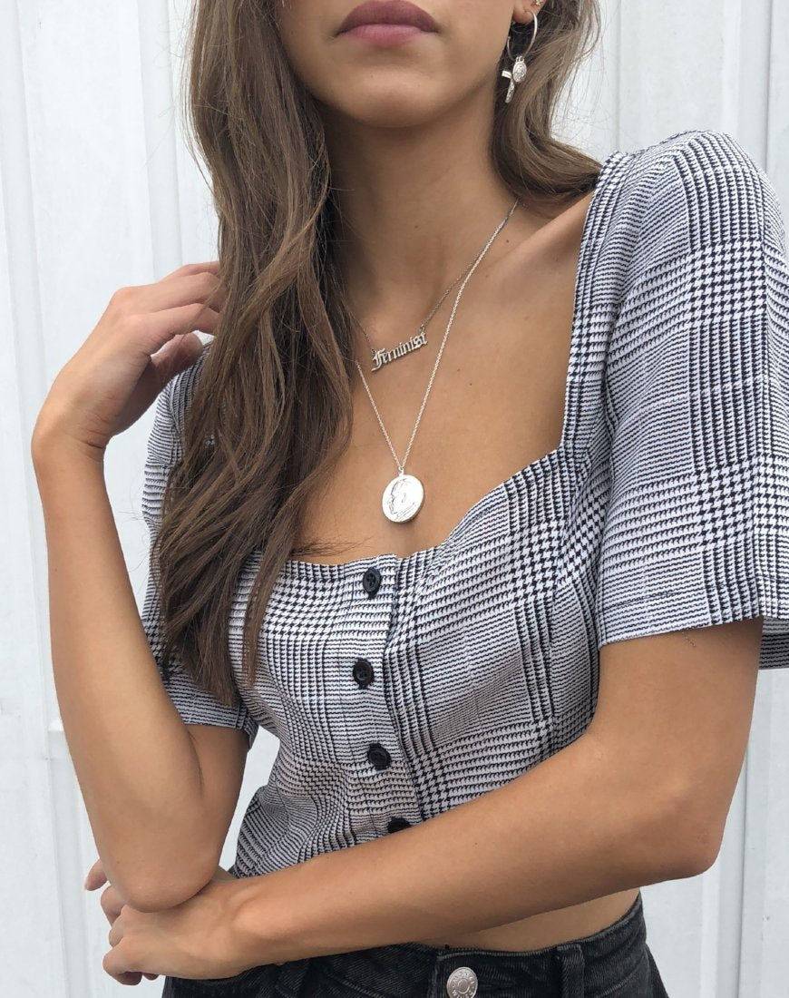 Image of Legia Crop Top in Charles Check Grau