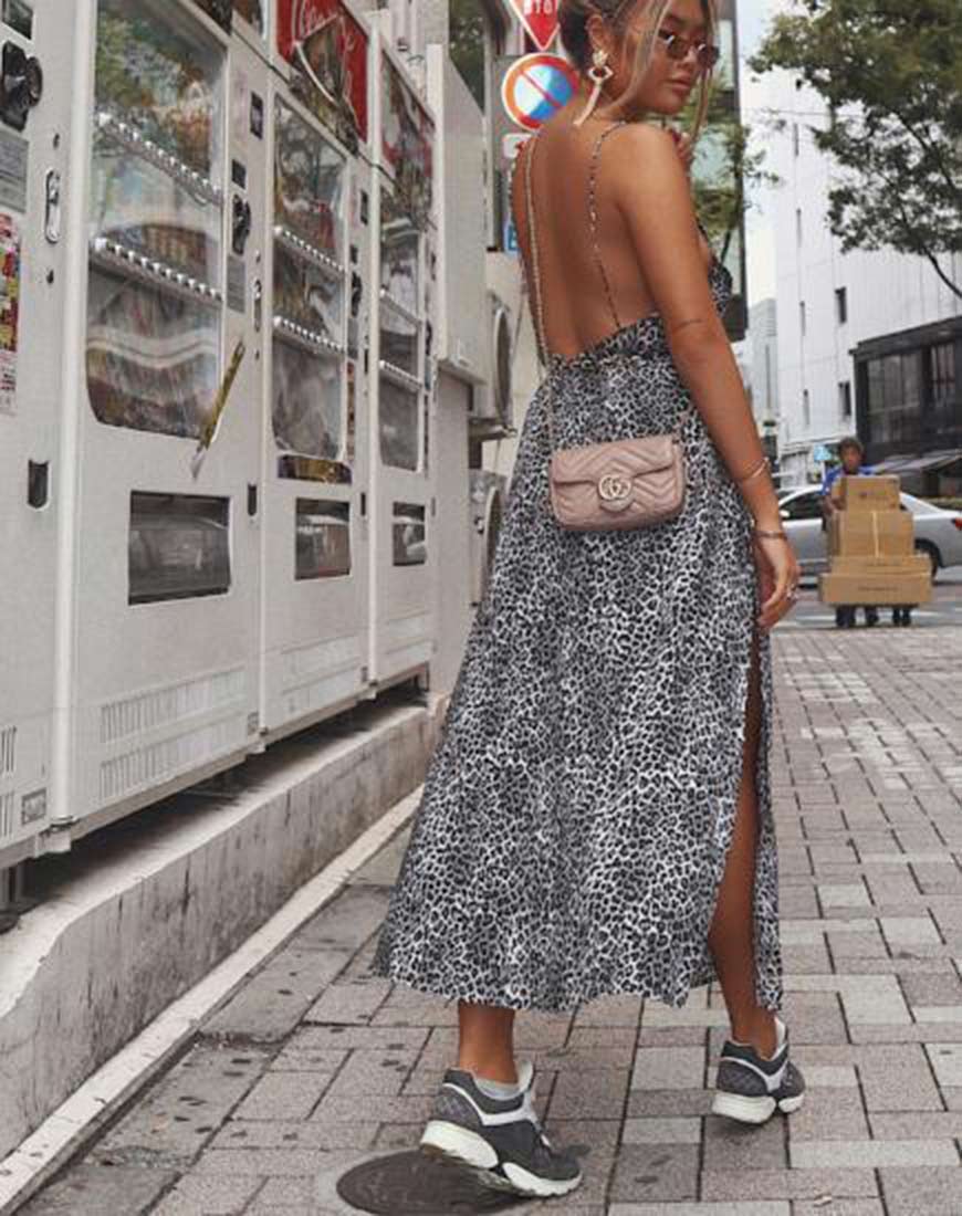 Bild von Hime Maxikleid in Rar Leopard Grau