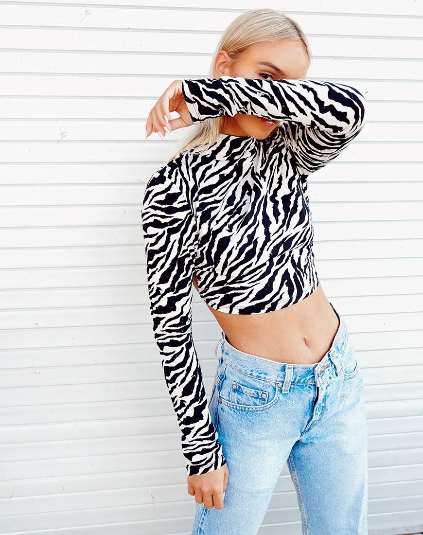 Bild von Quelia Crop Top in 90s Zebra