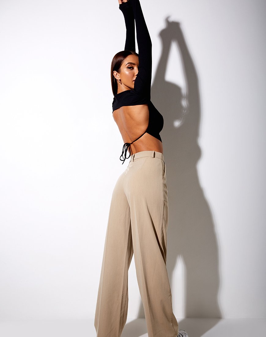 Image of Quelia Crop Top in Rippe Schwarz