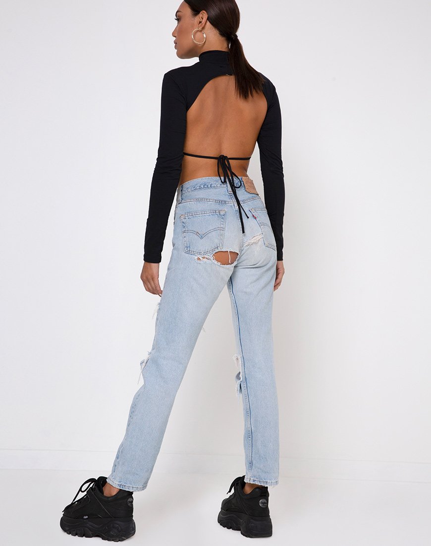 Image of Quelia Crop Top in Schwarz mit Saint Embro