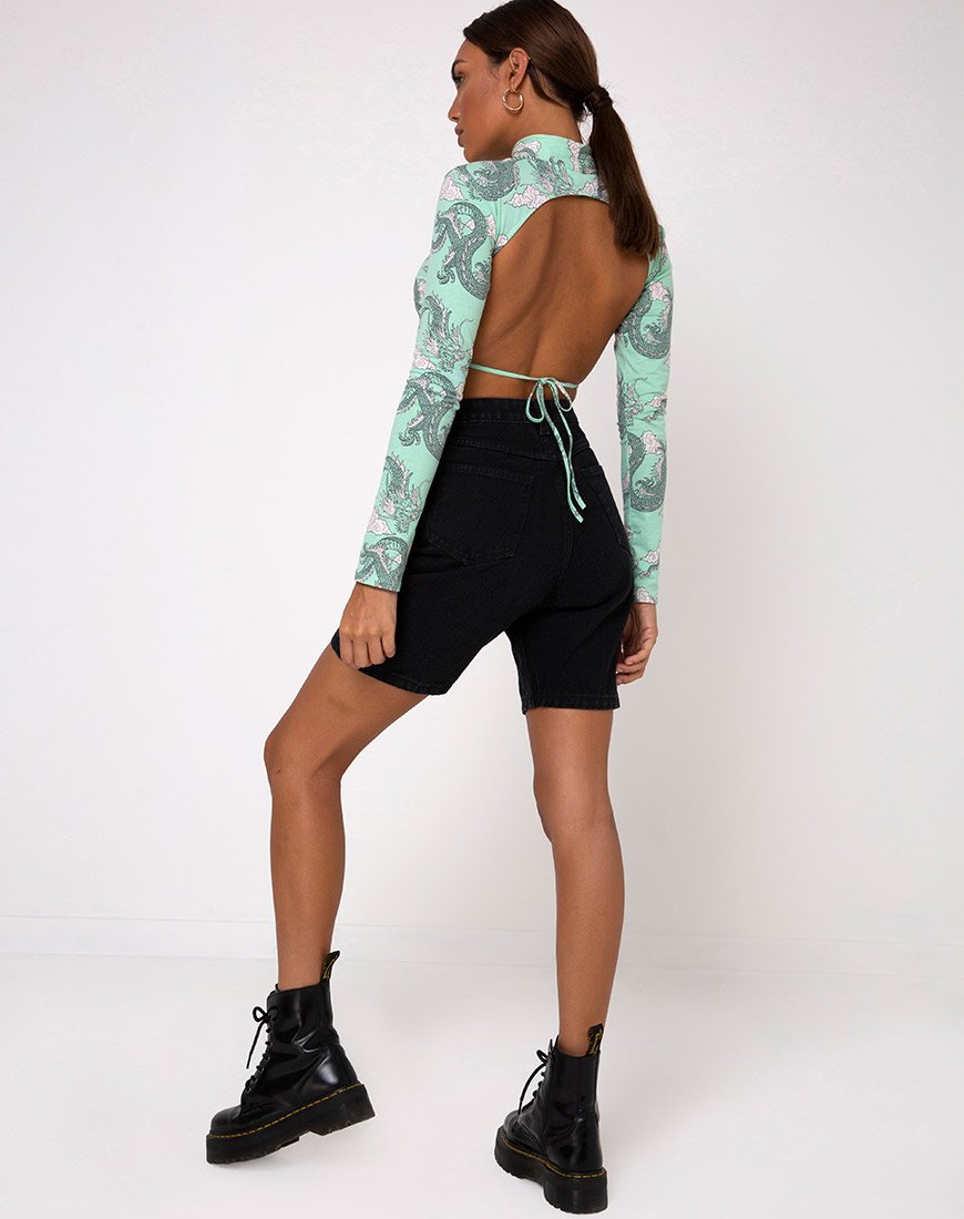 Bild von Quelia Crop Top aus chinesischem Drachen Neo Mint