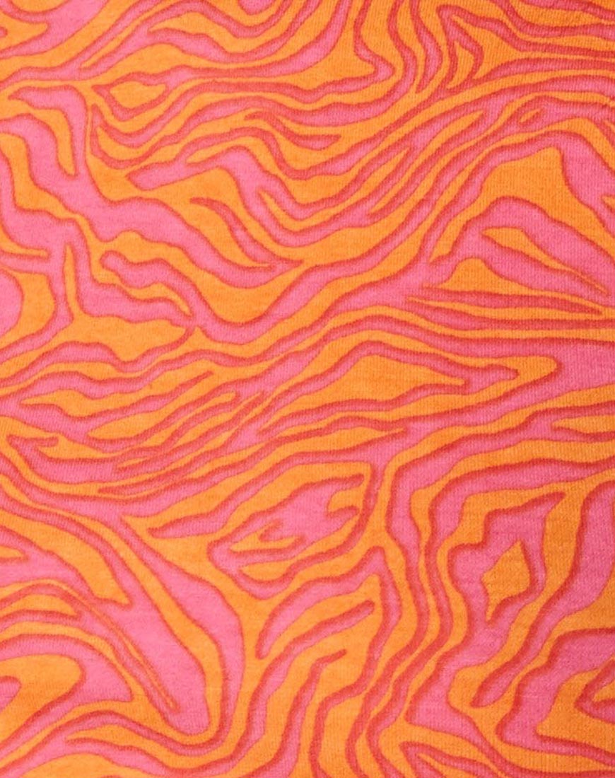 Bild von Quelia Crop Top in Trippy Waves Mandarine und Rosa