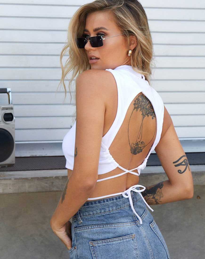 Bild von Quera Crop Top in Rippe Weiß