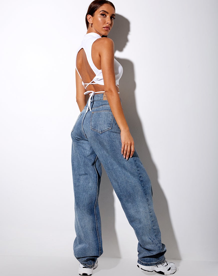 Bild von Quera Crop Top in Rippe Weiß