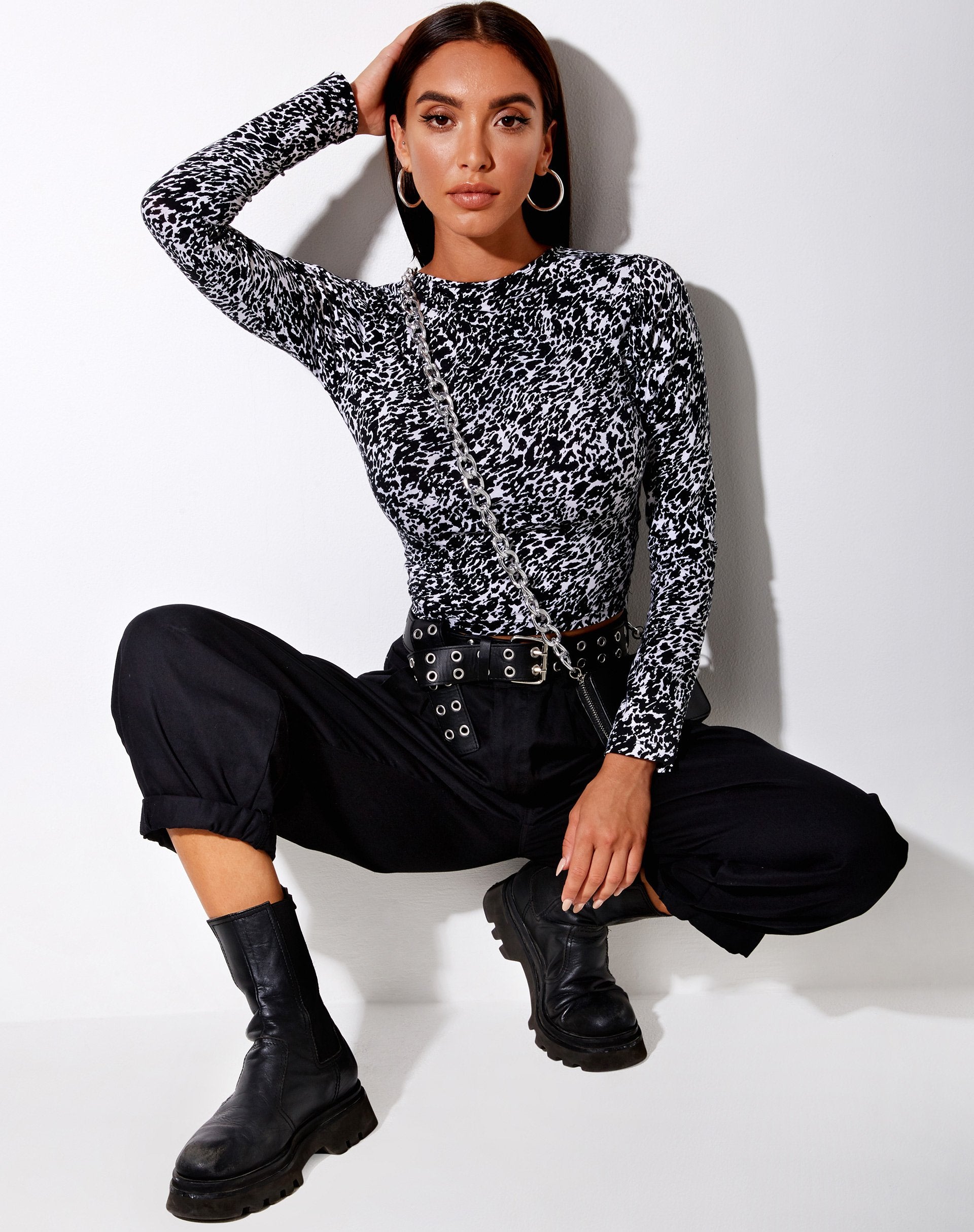 Bild von Queren Crop Top in Abstraktes Tier