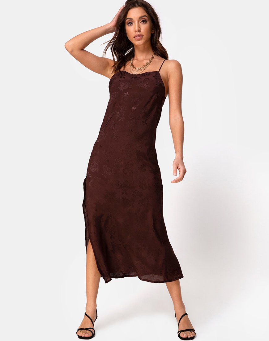 Image of Quinty Kleid in Satin Rose Cocoa