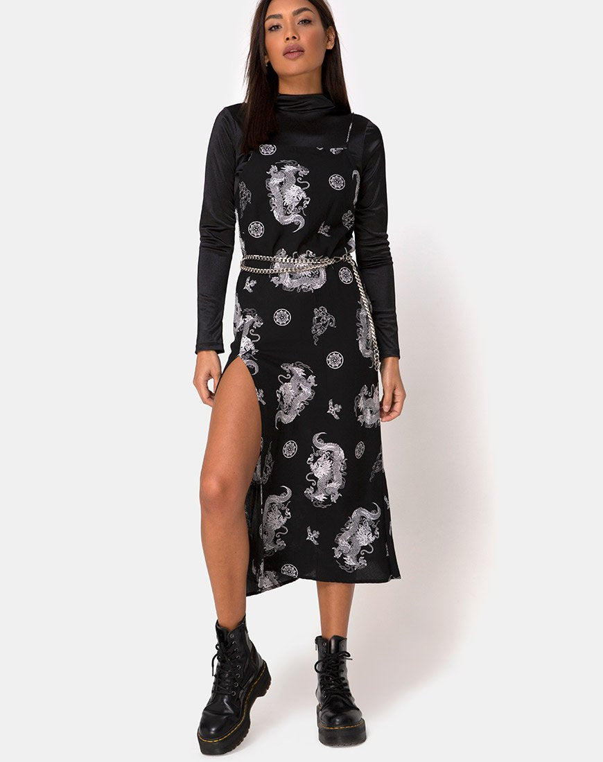 Quinty Maxikleid in Dragon Black