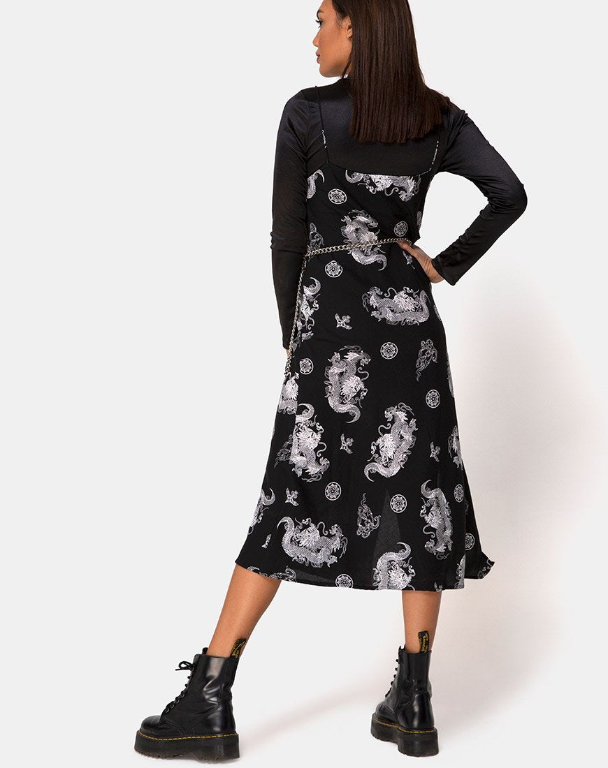 Quinty Maxikleid in Dragon Black