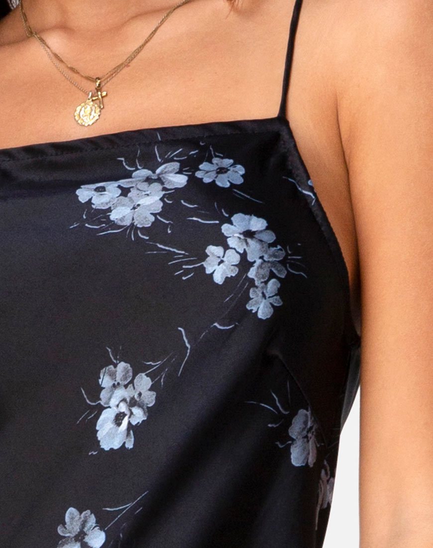 Image of Quinty Kleid in Schwarz Mono Flower
