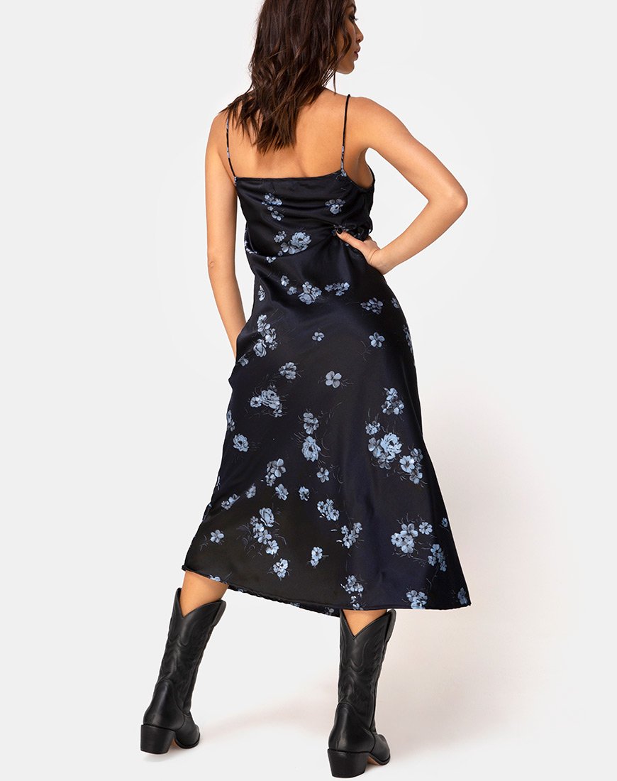 Image of Quinty Kleid in Schwarz Mono Flower