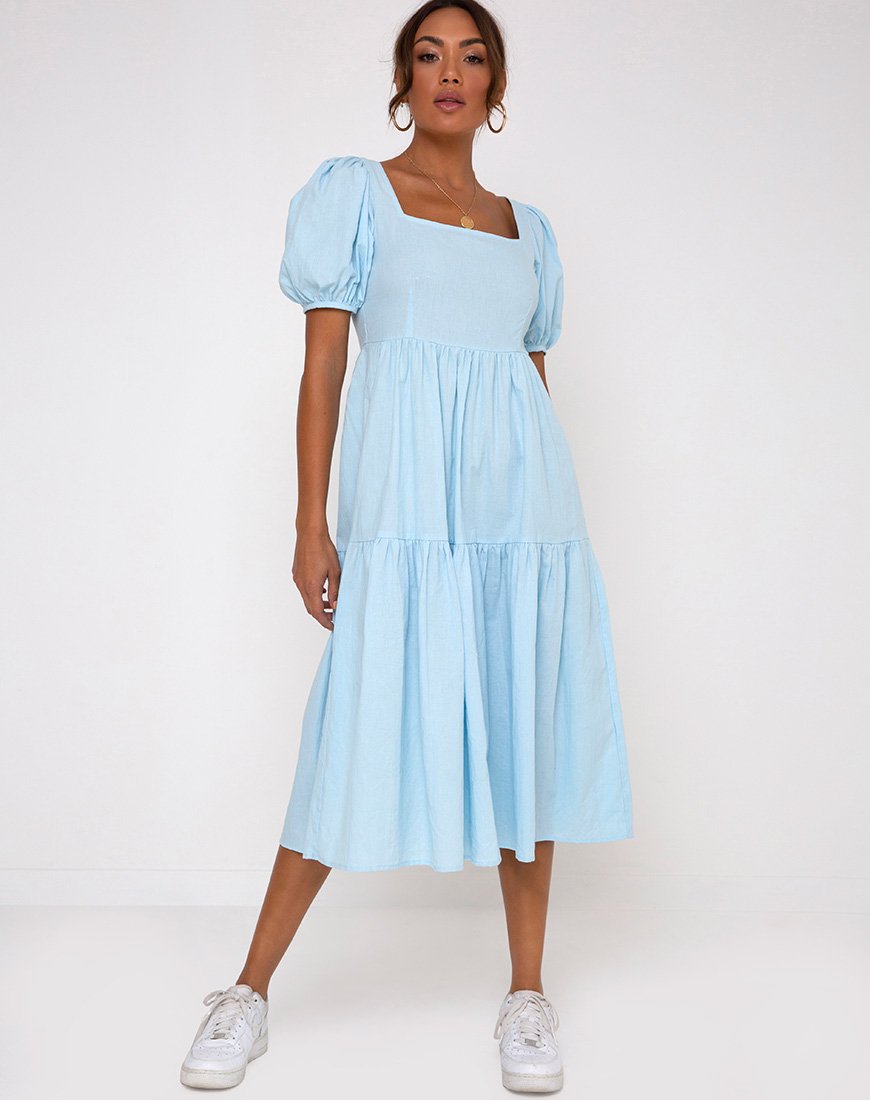 Rachel Midikleid in Himmelblau