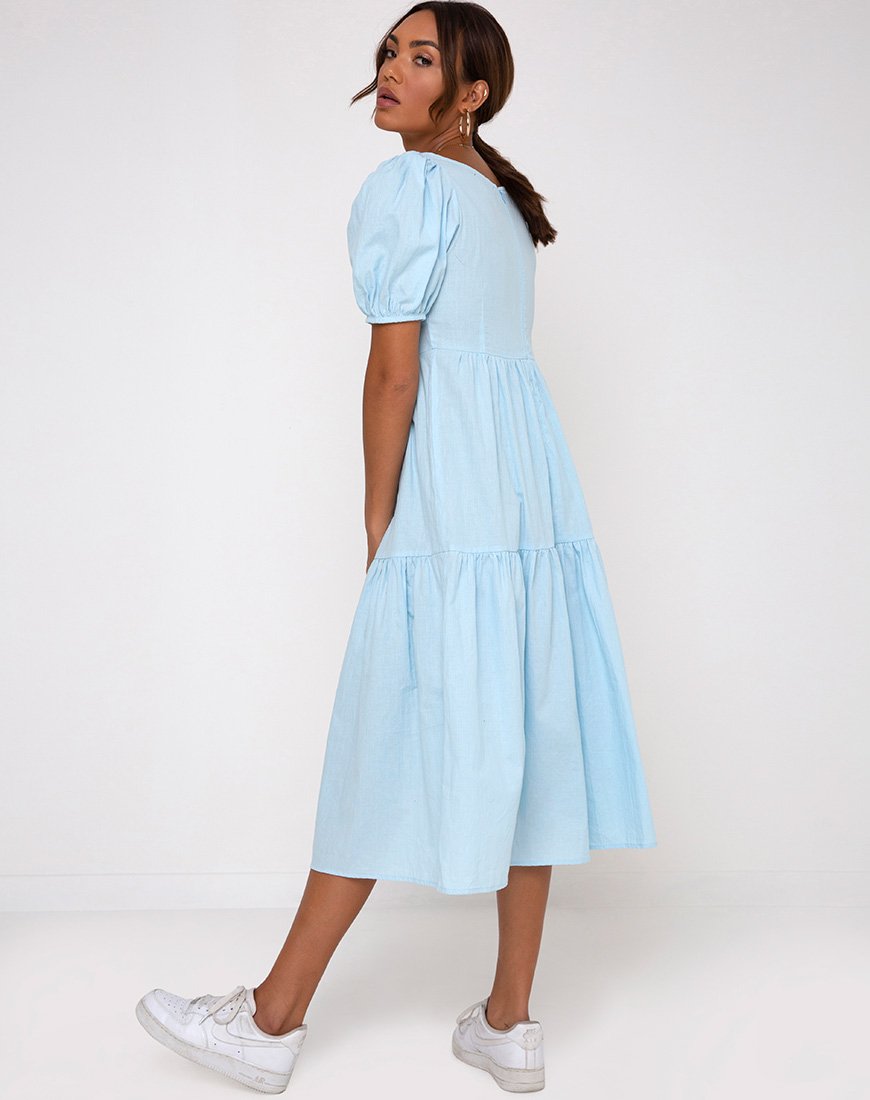 Rachel Midikleid in Himmelblau