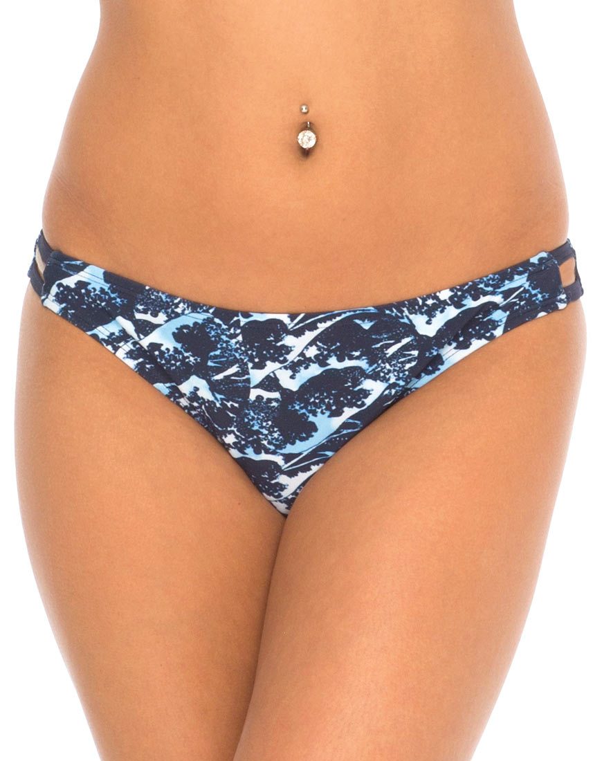 Rae Bikiniunterteil in Navy Wellengrund