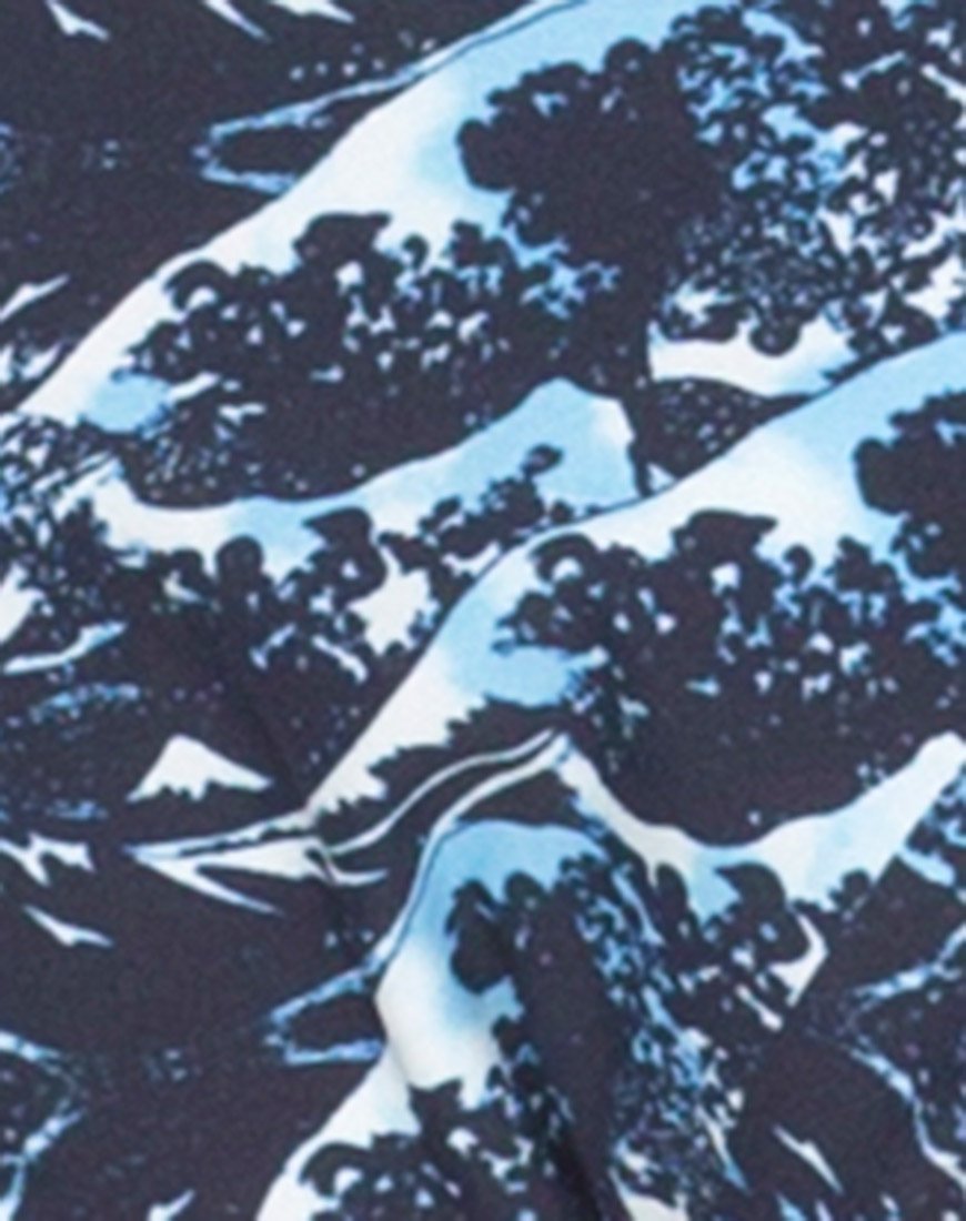 Bild von Rae Bikiniunterteil in Navy Wellengrund