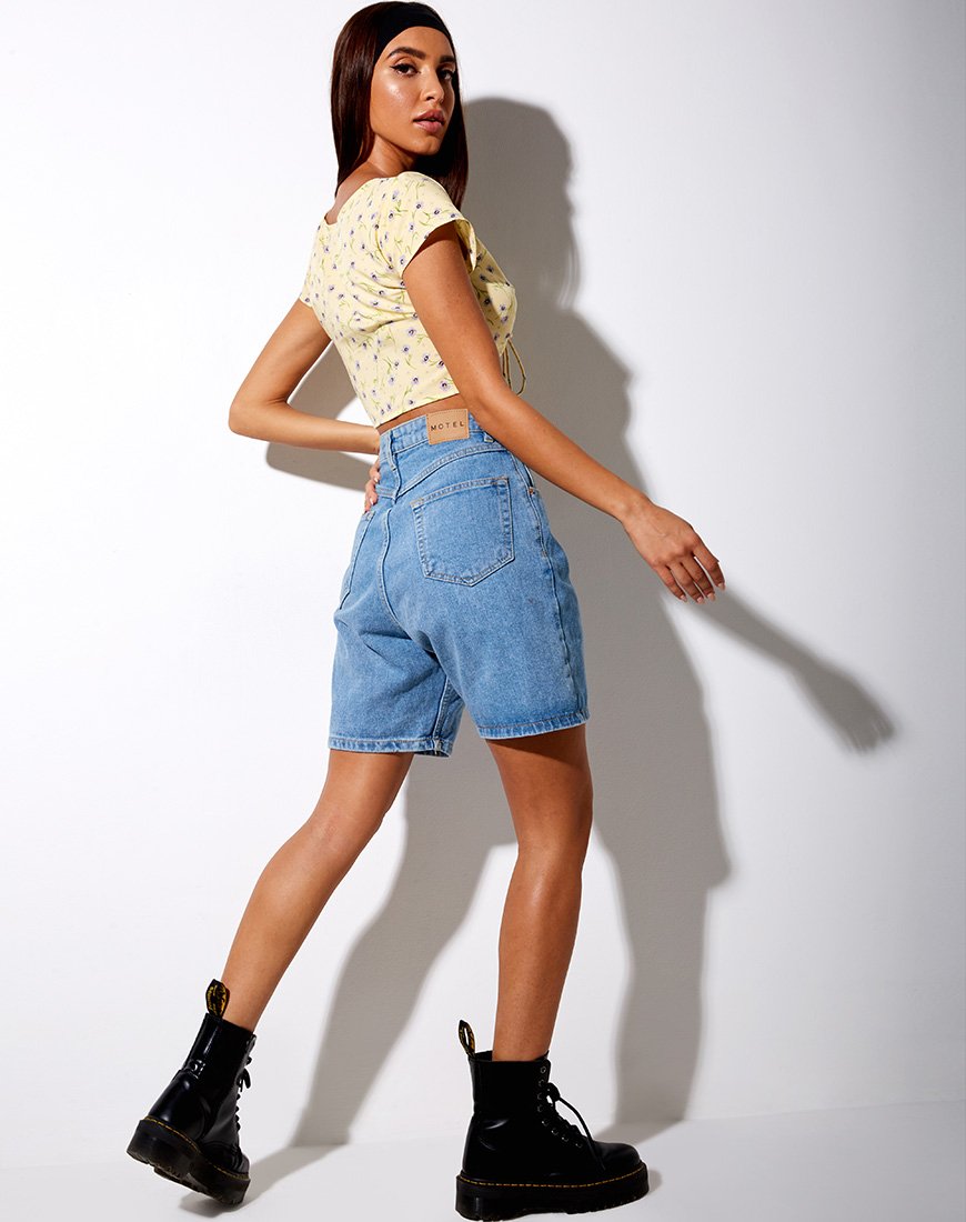 Image of Raeto Crop Top in Wild Flower Lemon Drop