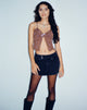 Image of Rama Cami Top in Blumenstamm Flock Braun