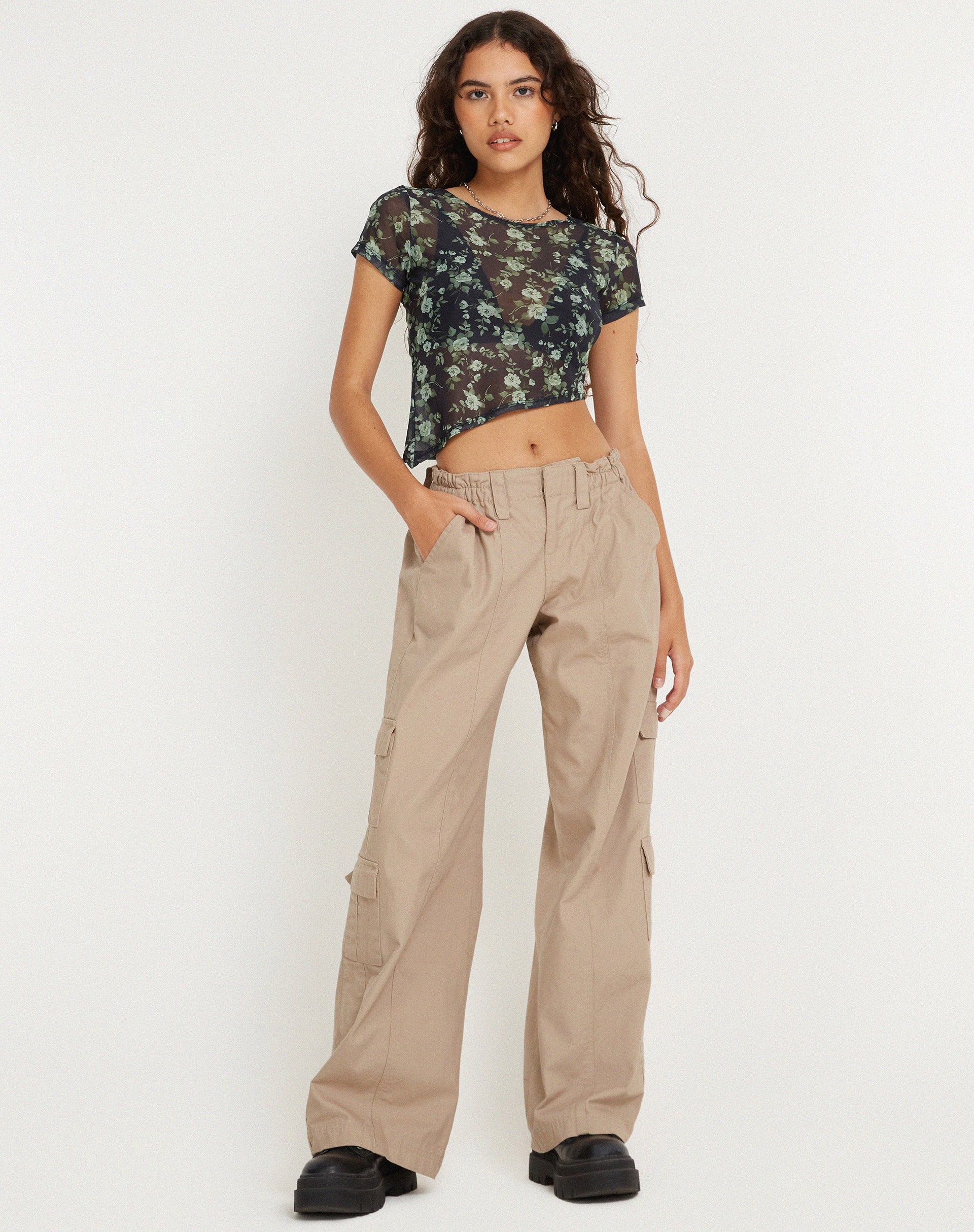 Bild von Rambu Crop Top in Pretty Floral Green