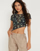 Bild von Rambu Crop Top in Pretty Floral Green