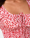 Ditsy Schmetterling Pfirsich und Rot