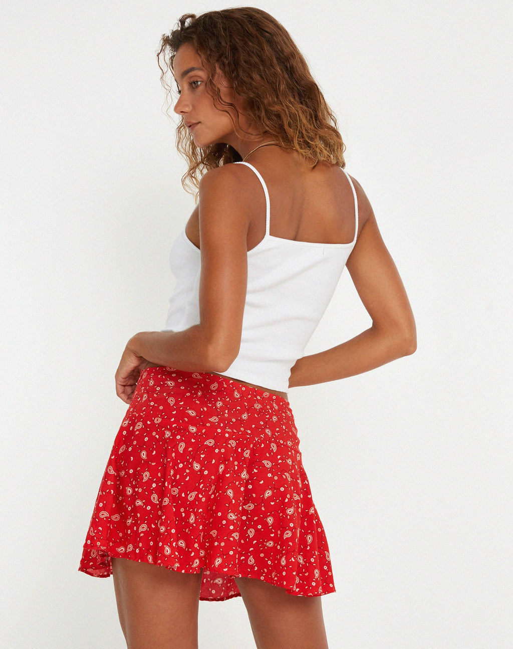 Rara Minirock aus Paisley Fun Rot