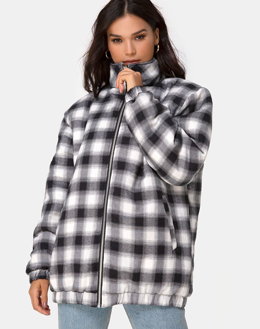 Raven Jacke in Karo Schwarz Weiß