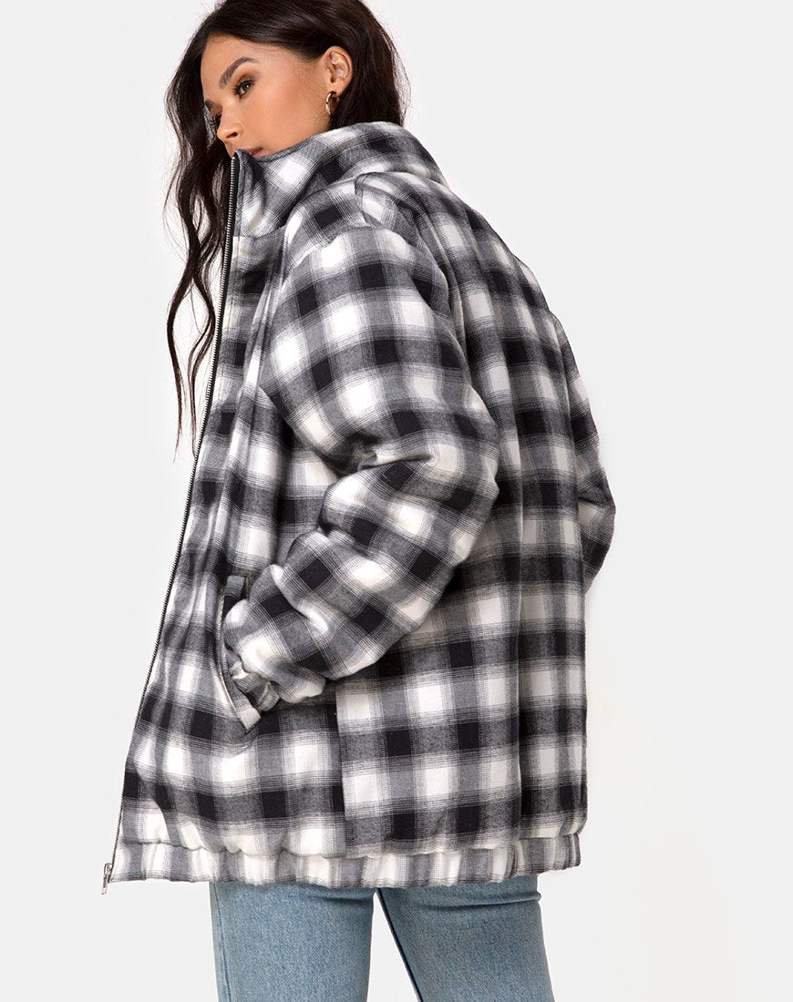 Raven Jacke in Karo Schwarz Weiß