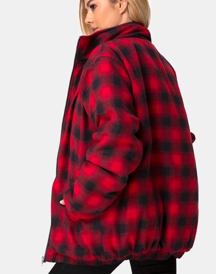 Image of Raven Jacke in Karo Rot Schwarz