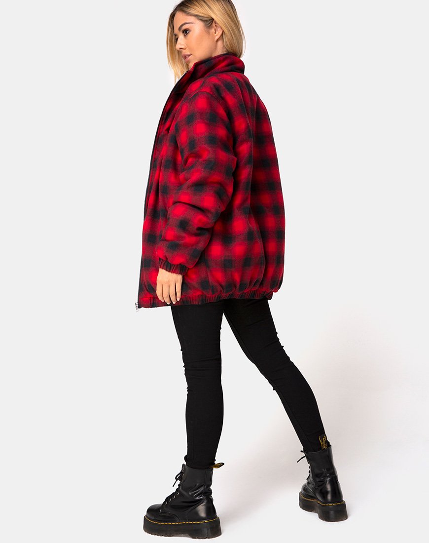 Image of Raven Jacke in Karo Rot Schwarz