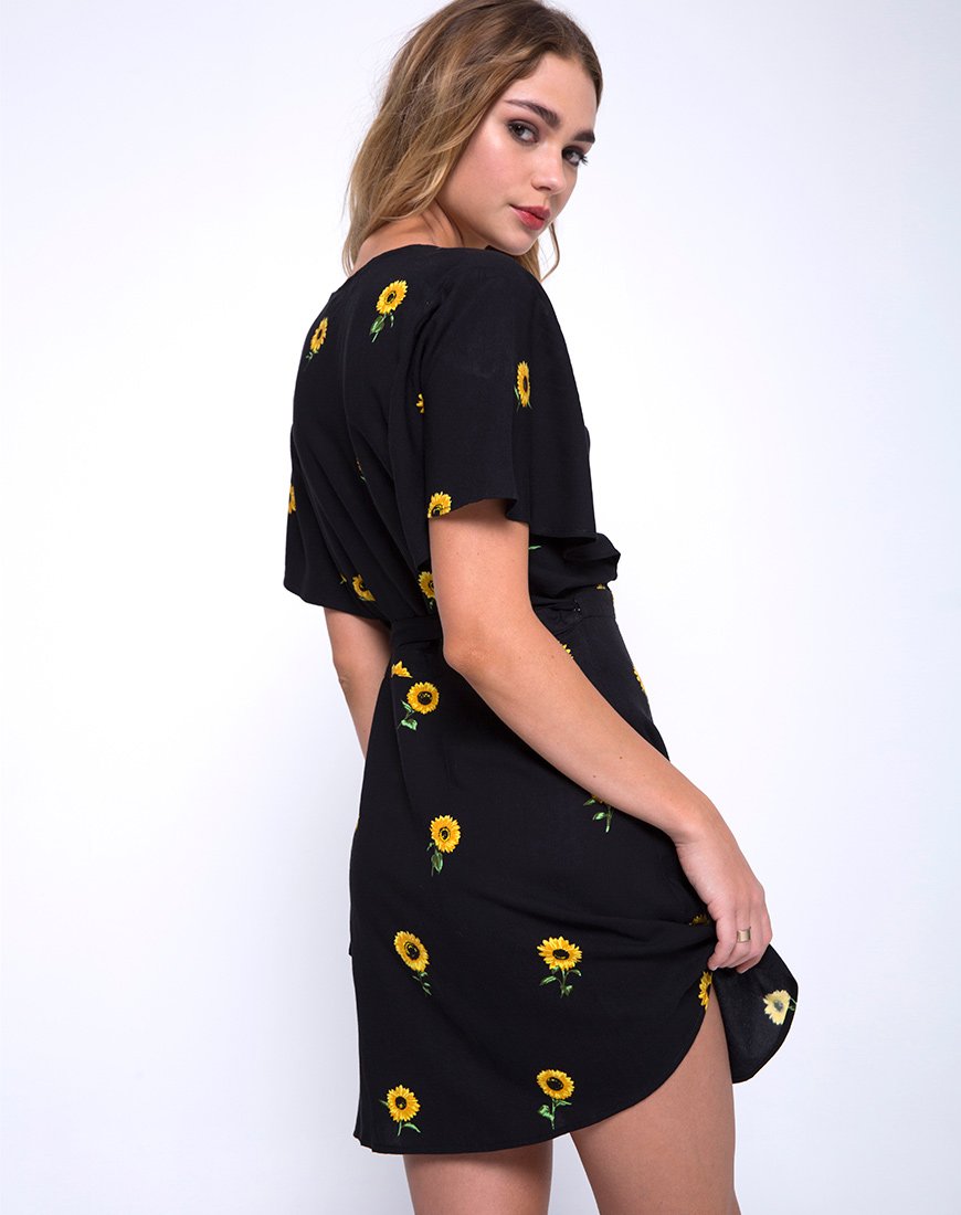 Rawa Wickelkleid in Ditsy Sunflower